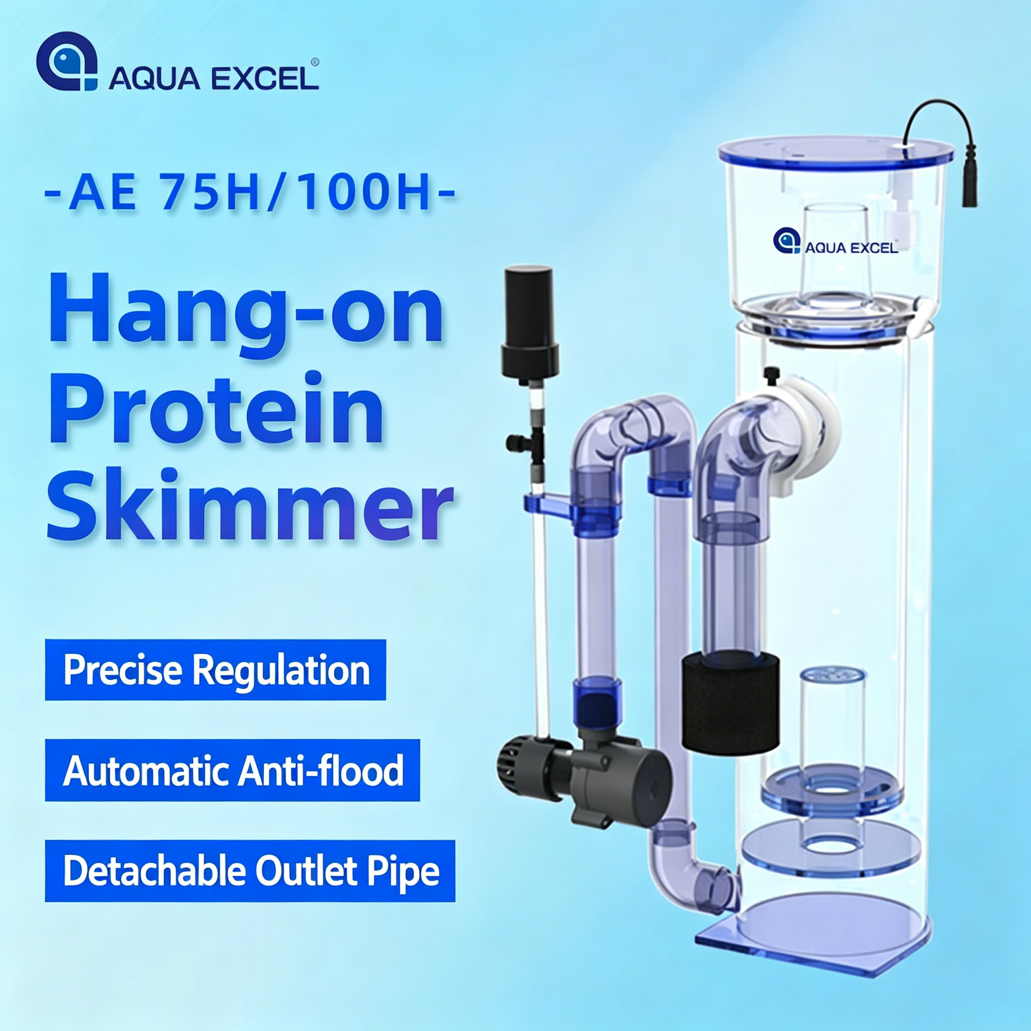 AQUA EXCEL AE-75H/100H Hang-on - Protein Skimmer Hang On reseña y precio