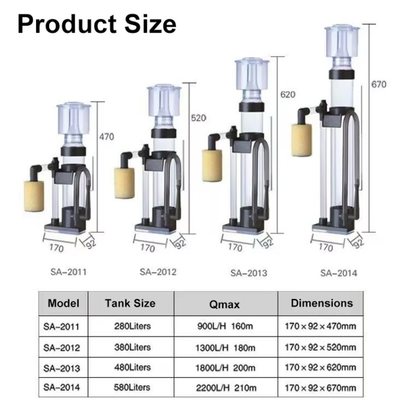 Factory Wholesale Plastic Larg - Protein Skimmer Hang On reseña y precio