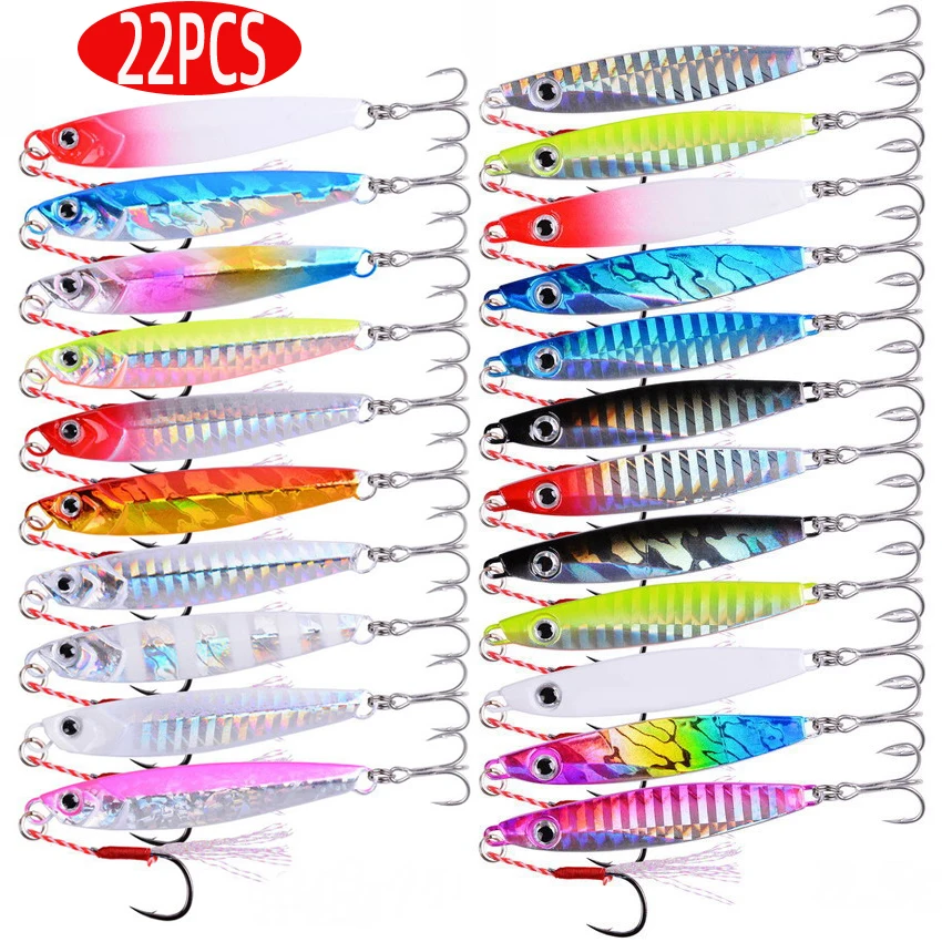 22PCS Metal Cast Jig Spoon Fih - Marine Salt Mix reseña y precio